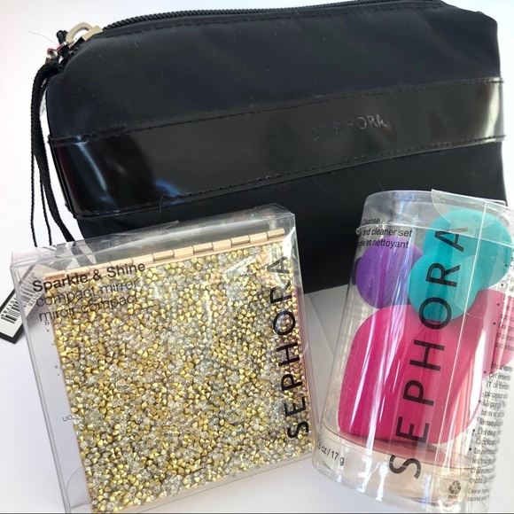 Sephora Bundle- ALL NWT - bag, mirror, sponges - Picture 3 of 15
